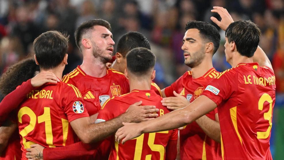 西班牙球员对战胜意大利的反应