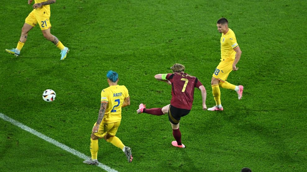 比利时队长凯文·德布劳内一直是罗马尼亚队的眼中钉